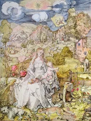 Madonna och barn (akvarell)